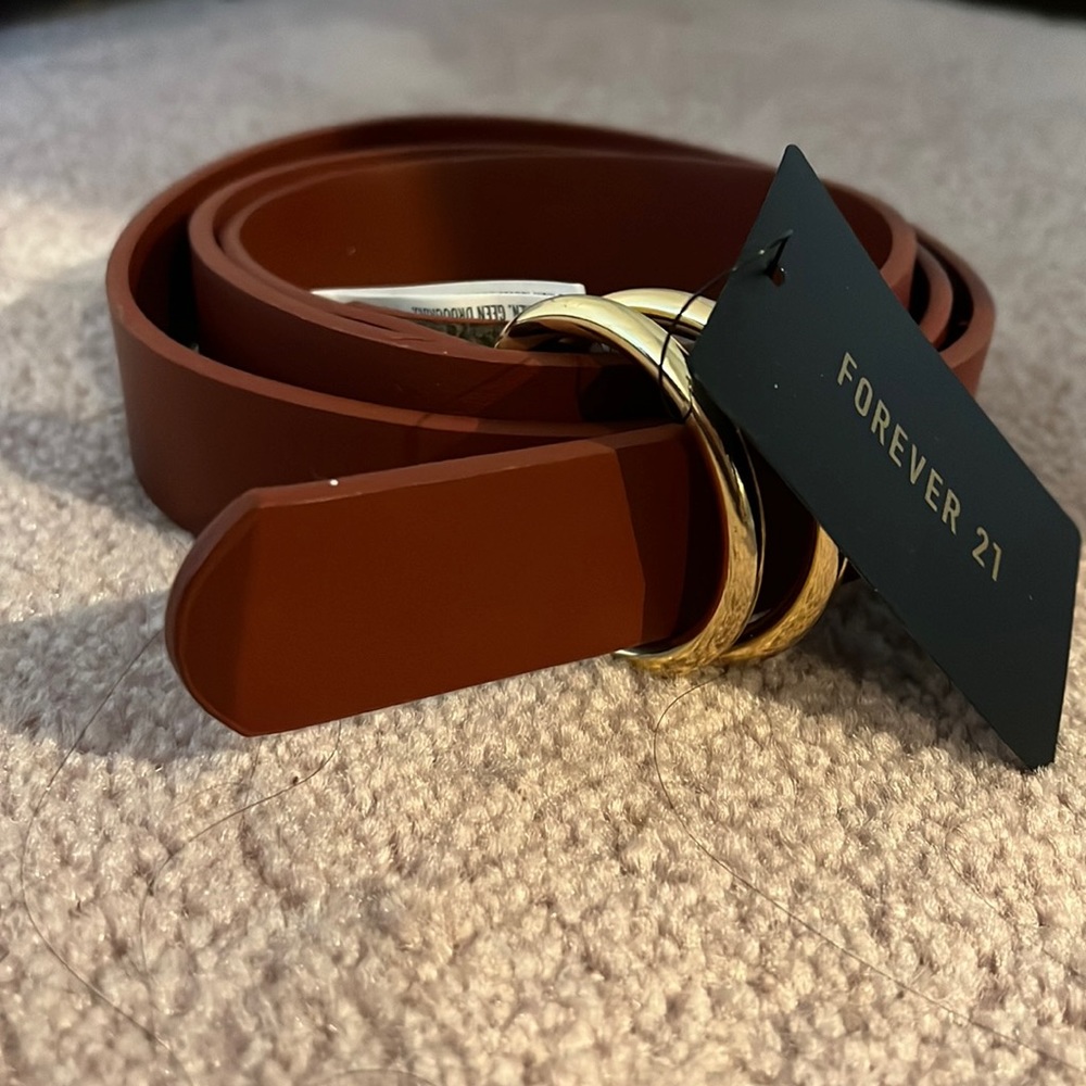 Brand new brown leather belt